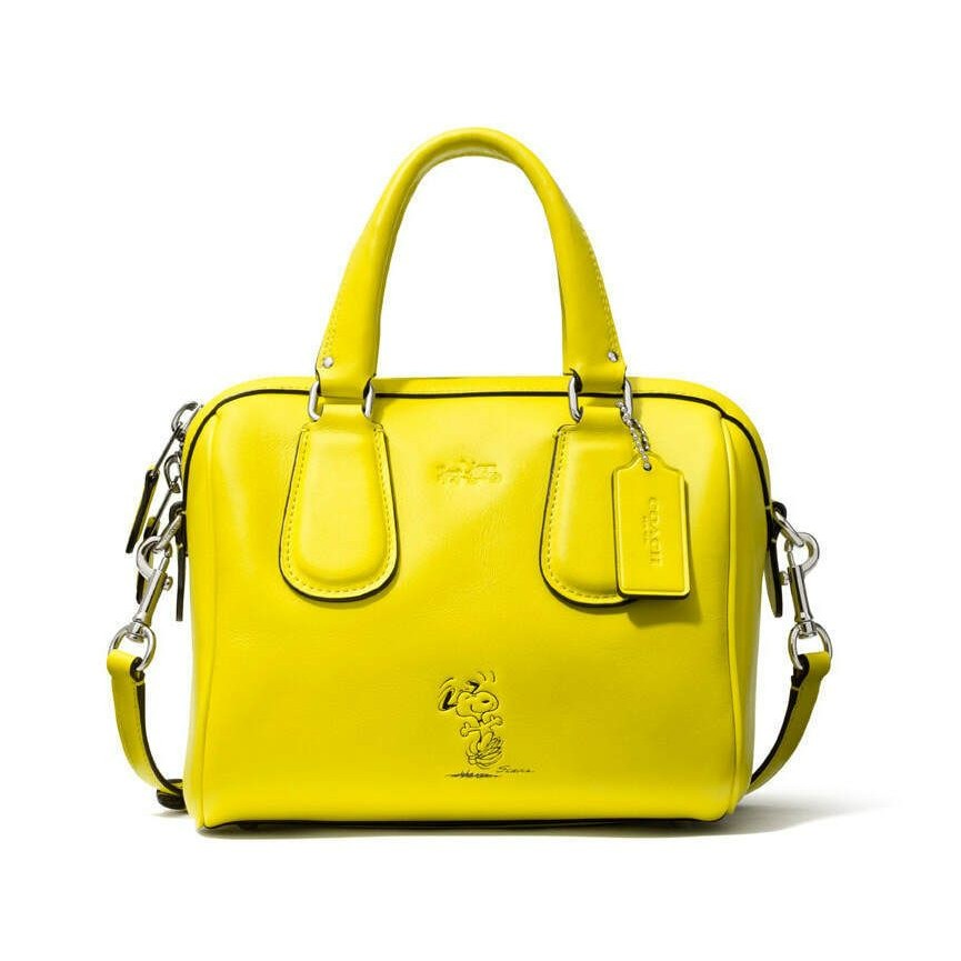 Coach X Peanuts Snoopy Mini Surrey Yellow Satchel Crossbody Limited Edition 100